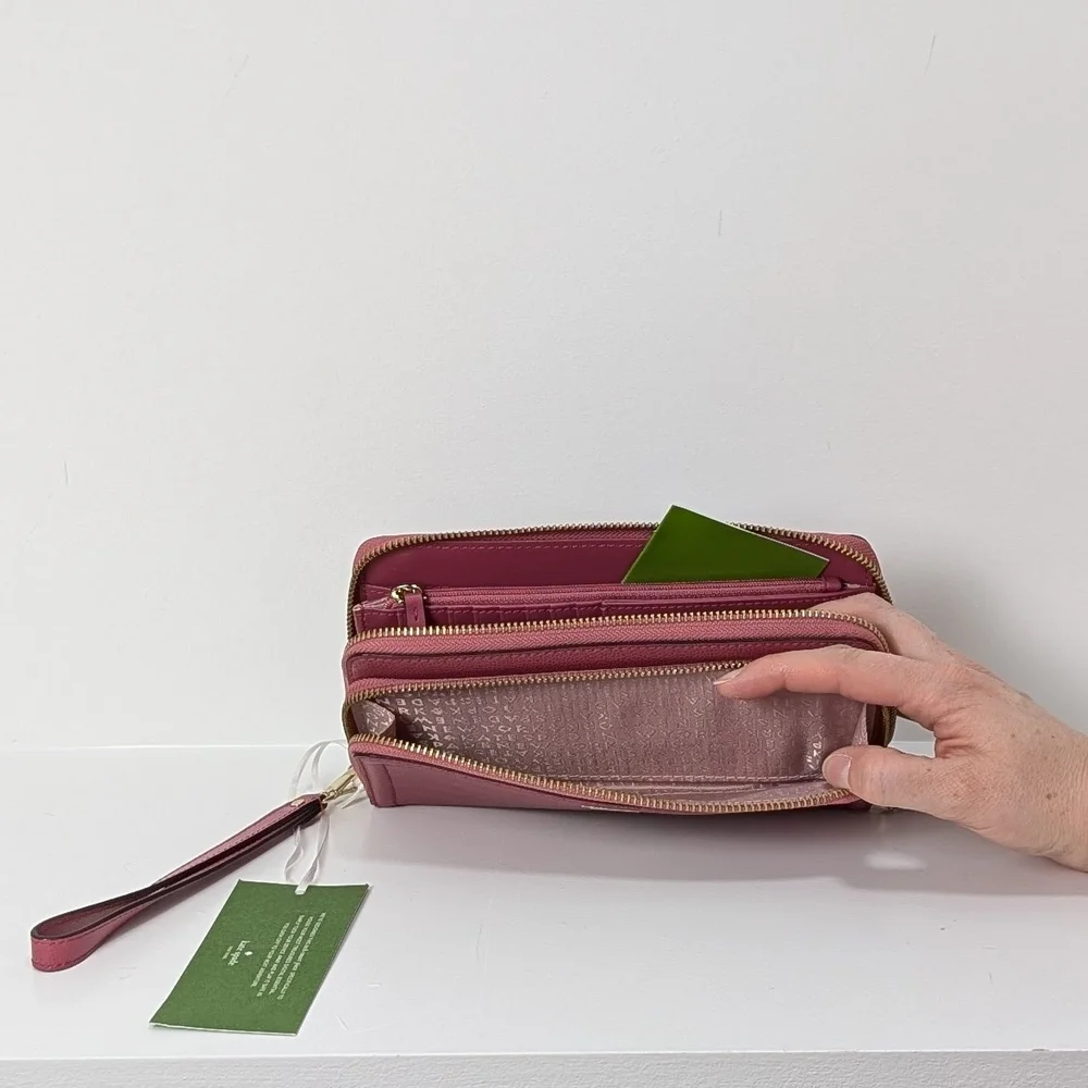 NWT Kate Spade Pink Cinnabar Leather Wallet - Picture 6 of 9